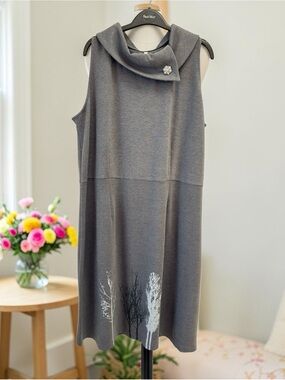 Blue Sky Gray Sleeveless Knit Dress  - NWT Size 1X